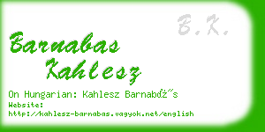 barnabas kahlesz business card